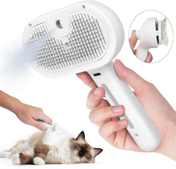 Brosse de toilettage rechargeable avec brumisation pour chiens et chats
