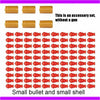 An accessory set of small bullets and shells for a compact soft bullet pistol without a gun.