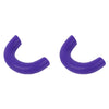 A pair of purple TPE front bumper tow hook covers for a Ford F-150.
