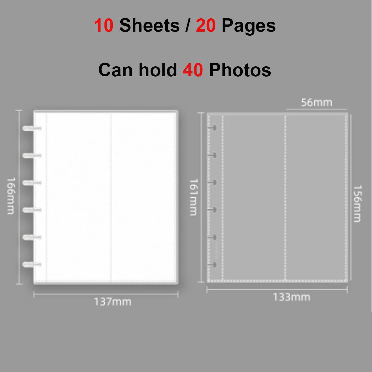 Clear 2x6 Photo Strip Album with 20 Protective Pages