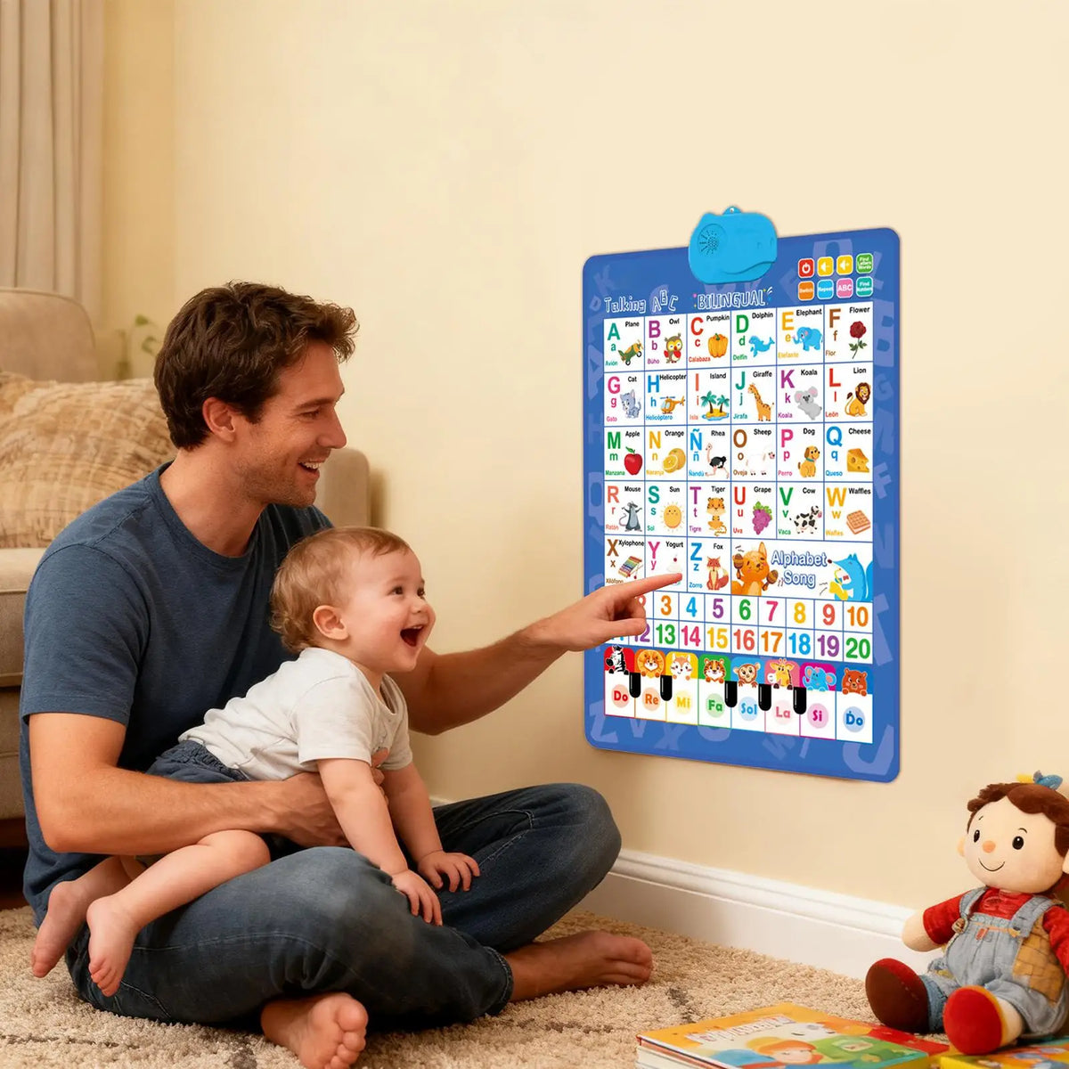 Bilingual Alphabet & Number Learning Wall Chart