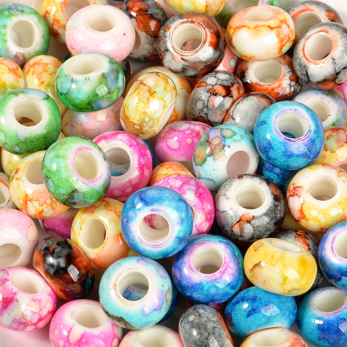 Mixed Rainbow Resin Spacer Beads for Jewelry Making