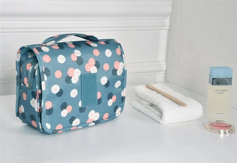 Floral Print Waterproof Hanging Travel Toiletry Bag