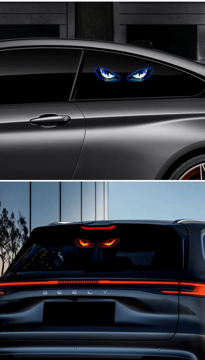 Solar-Powered Demon Eye LED Car Light