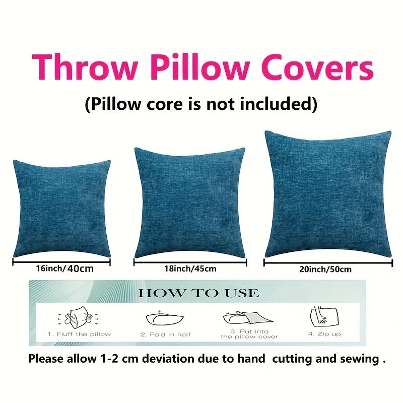 Modern Corduroy Cushion Covers with Hidden Zipper
