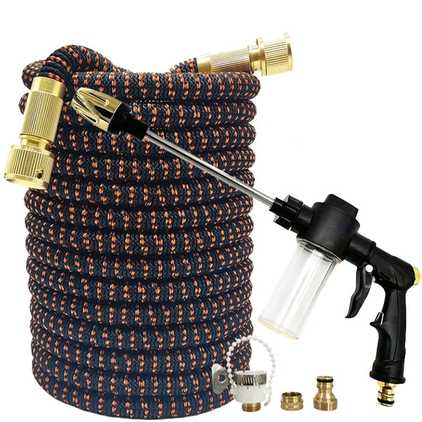 Tuyau d'arrosage extensible avec pistolet mousse