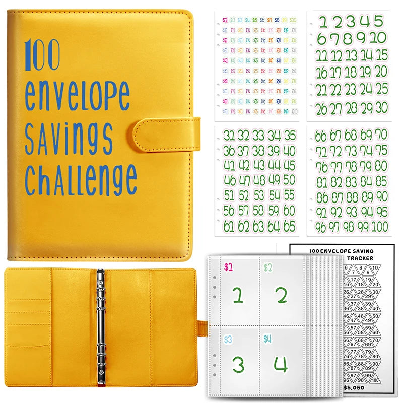 A5 Cash Savings Challenge Binder with 100 Envelopes