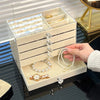 5-Layer Desktop Jewelry Organizer with Drawers and Display Top