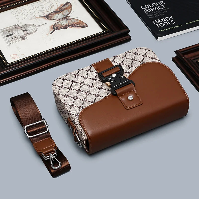 Men's Jacquard Crossbody Bag with Waterproof Finish