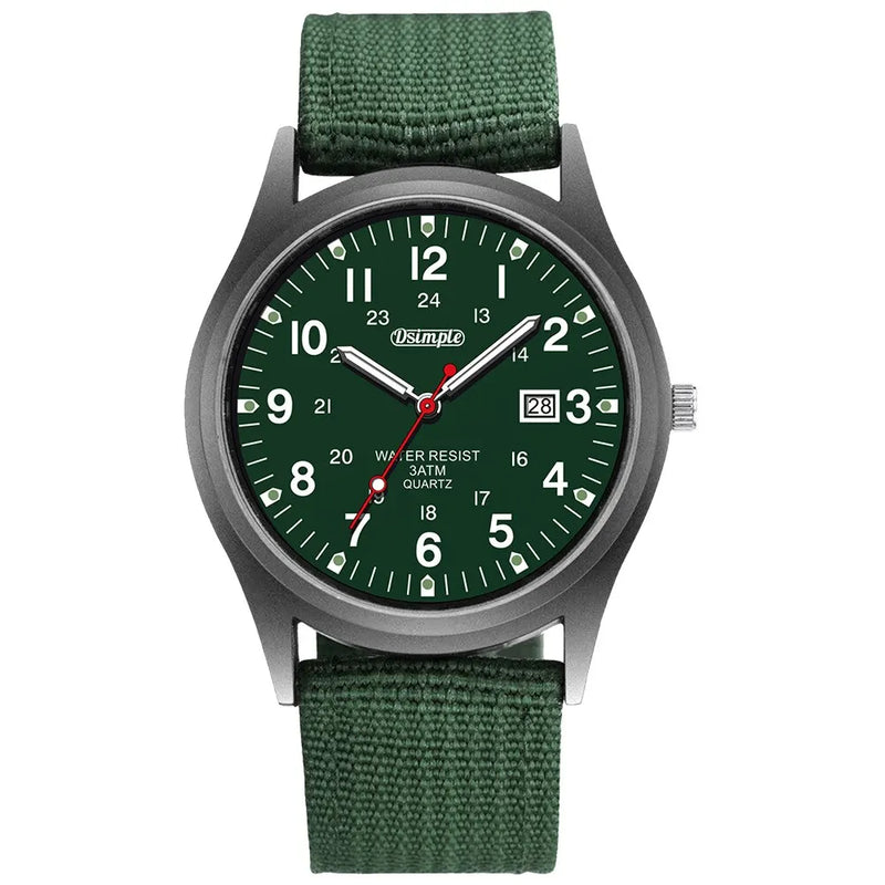 Luminous Military-Style Quartz Wristwatch with Nylon Strap