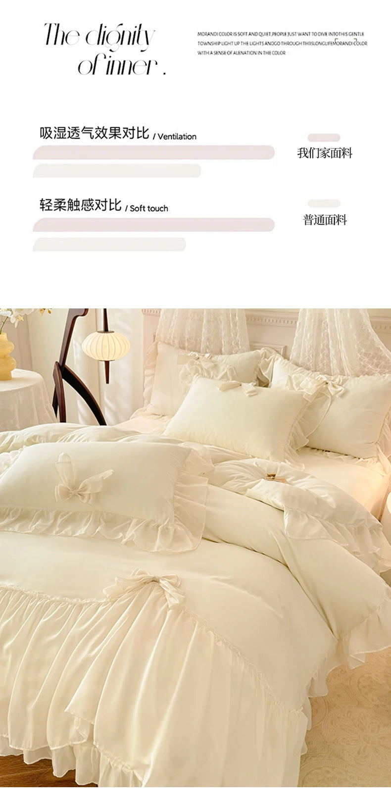Princess Chiffon Duvet Cover with Romantic Ruffles