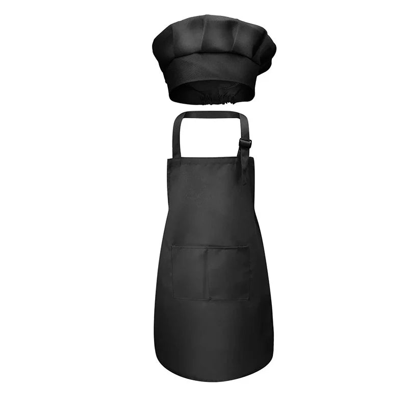 Kids' Chef Apron and Hat Set – Waterproof Cooking & Painting Smock for Boys and Girls