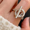 925 Sterling Silver Geometric Adjustable Ring