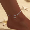 Dainty CZ Anklet with Layered Chain Design