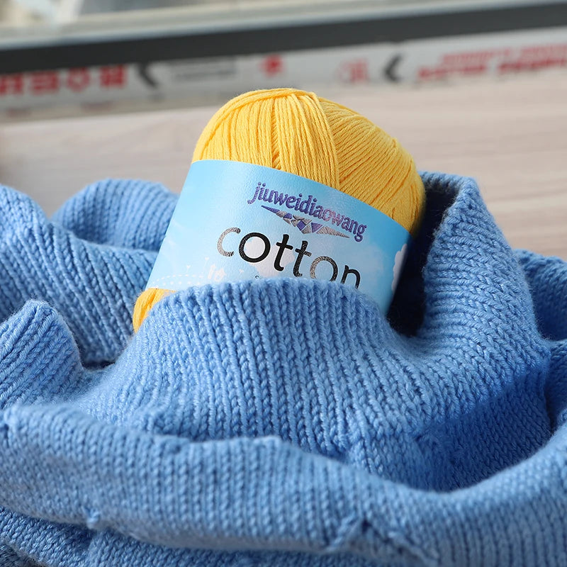 Premium 100% Cotton Yarn – Medium-Fine Weight for All-Season Knitting