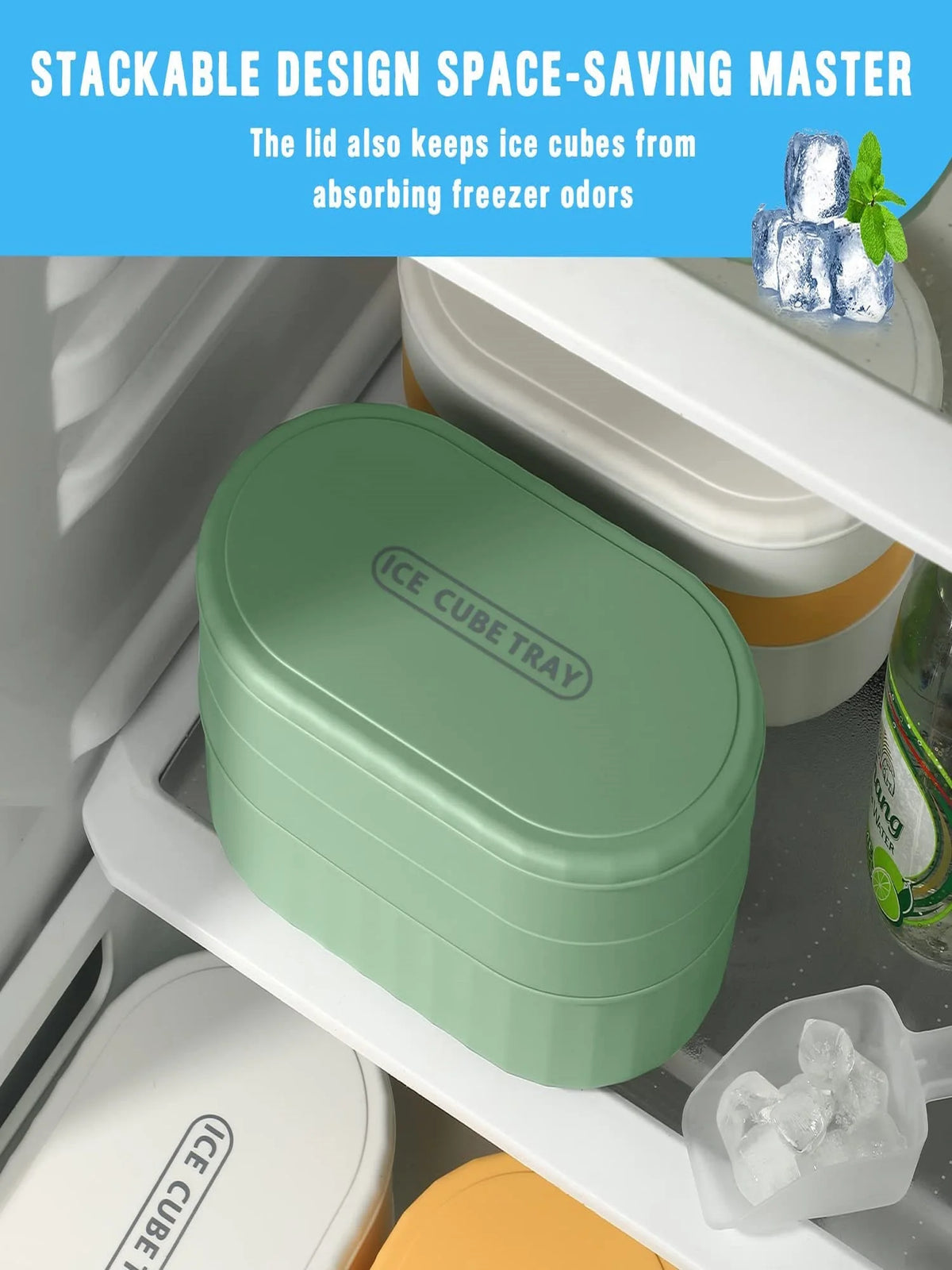 Double Layer Ice Cube Tray with Lid