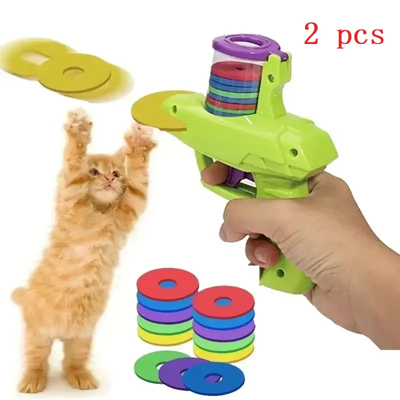 Interactive Cat Toy Launcher with Flying Discs