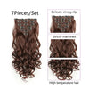 22-Inch Curly Wavy Clip-In Hair Extensions - 7 Piece Set