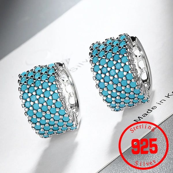 925er Sterling Silber Turquoise Ohrringe