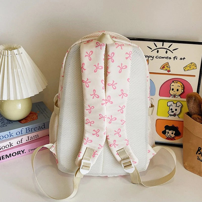 Korean Fashion Bow Print Backpack