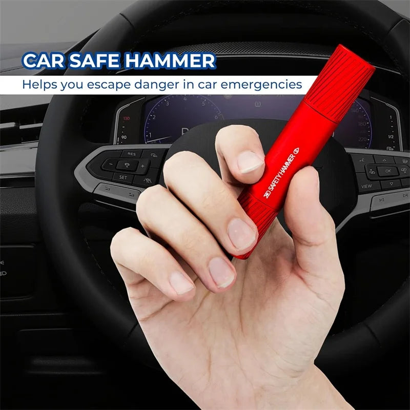 Compact Emergency Car Safety Hammer with Window Breaker & Seatbelt Cutter