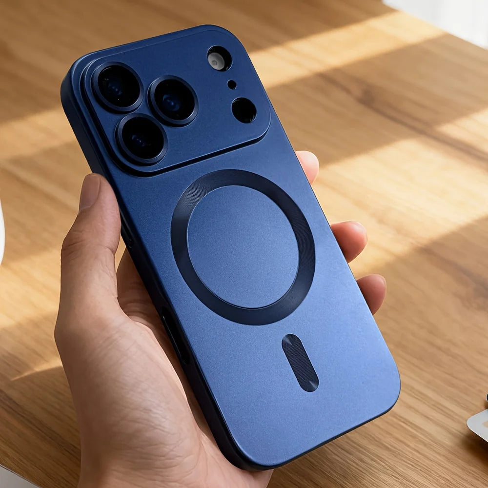Metallic Magnetic Phone Case with Camera Lens Protection