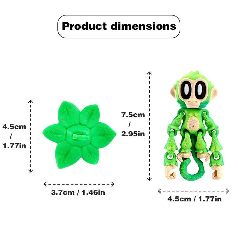 Articulated 3D Monkey Fridge Magnet