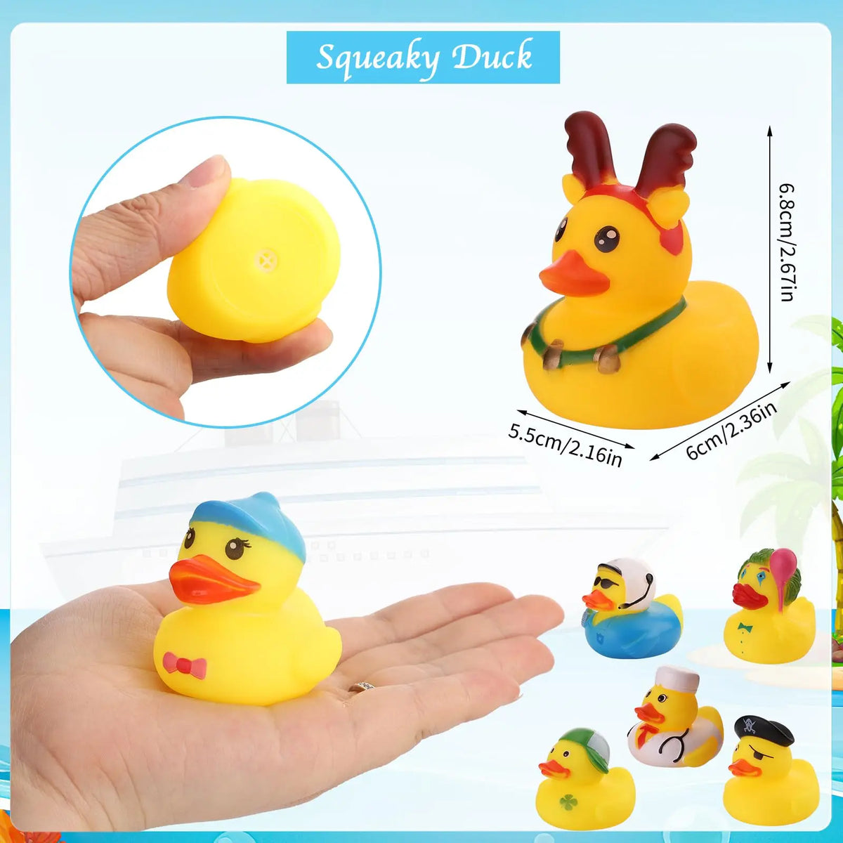 Assorted Mini Rubber Duckies for Bath and Pool Fun