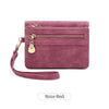 Vintage PU Leather Foldable Clutch Wallet with Wrist Strap