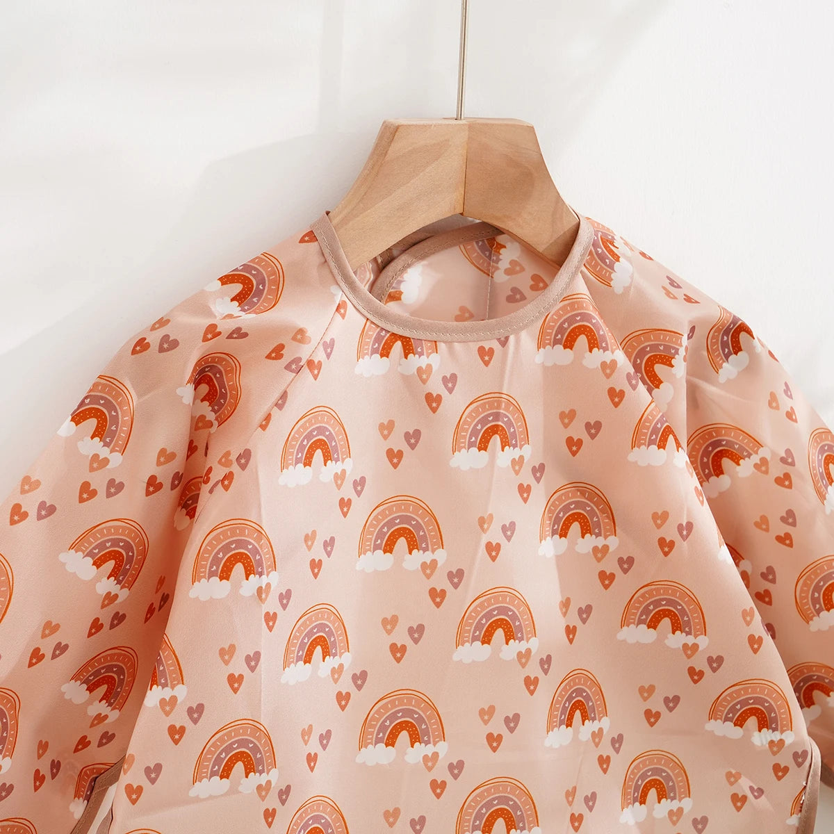 Waterproof Long-Sleeve Baby Bib with Catch-All Pocket