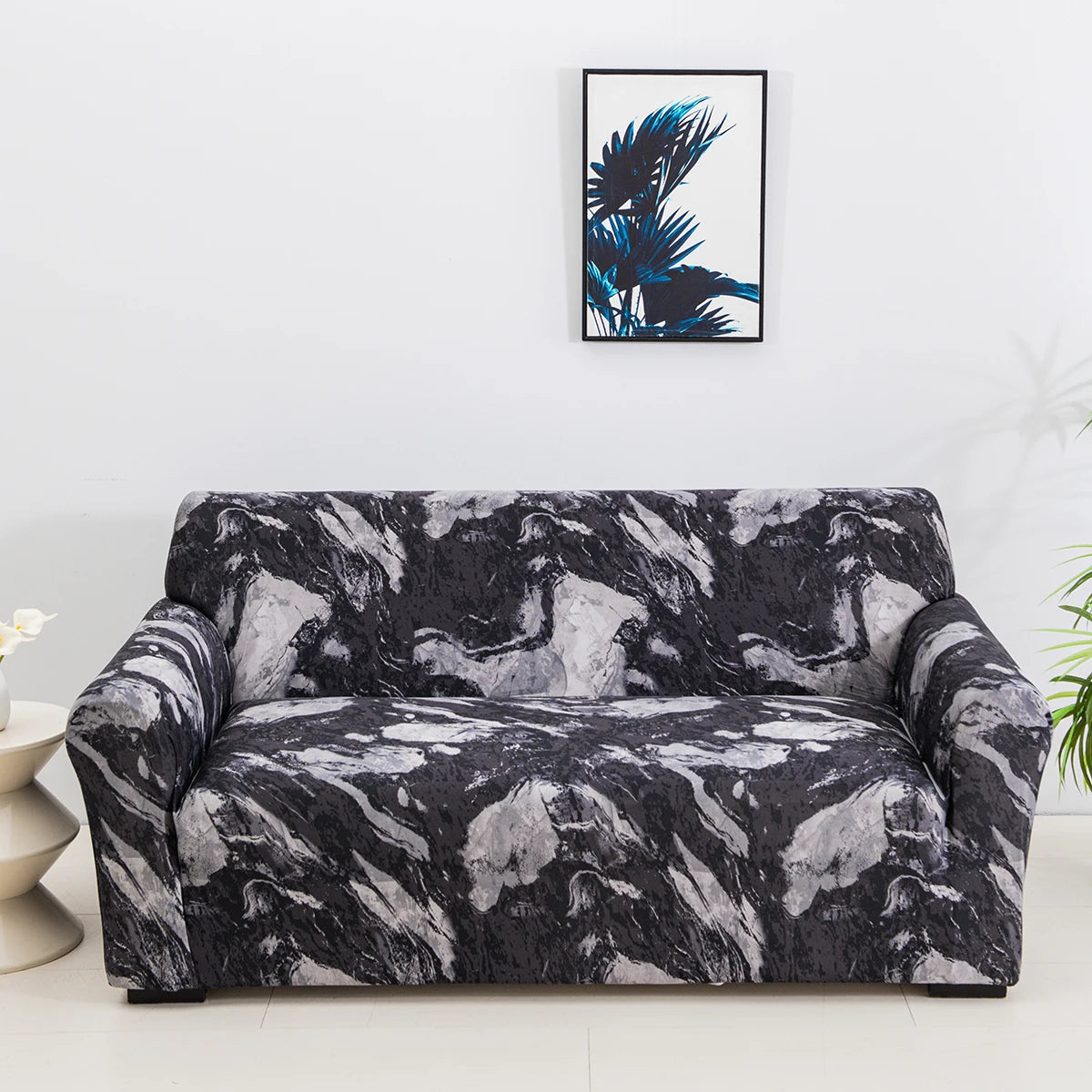Floral Print Stretch Sofa Cover with Elastic Edge