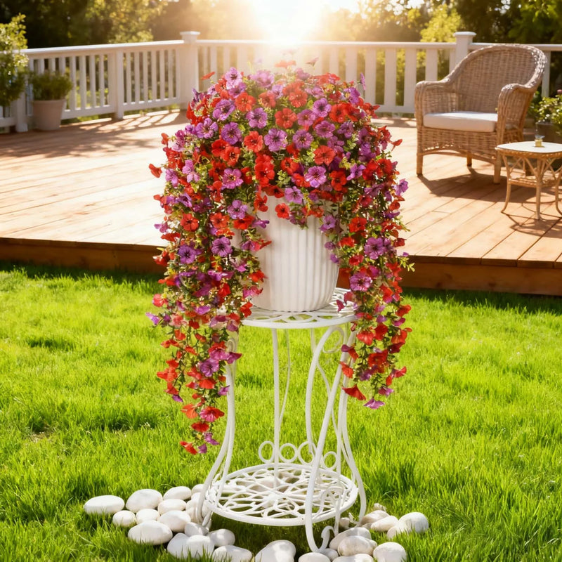 UV-Resistant Hanging Artificial Flowers – Silk-Like Outdoor Decor (Mixed Colors)