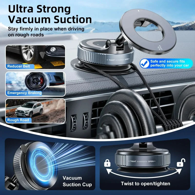 Support de téléphone à ventouse magnétique avec fonction de torsion pour serrer/détendre
