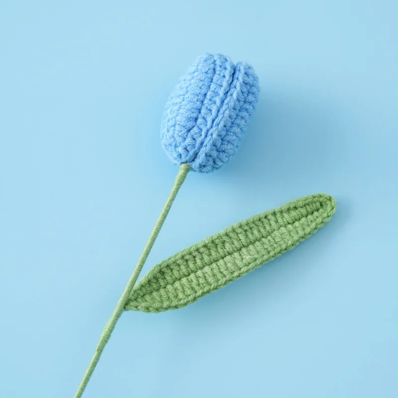 Handcrafted Crochet Tulip Bouquet – Artificial Knitted Flowers for Home Décor & Gifting