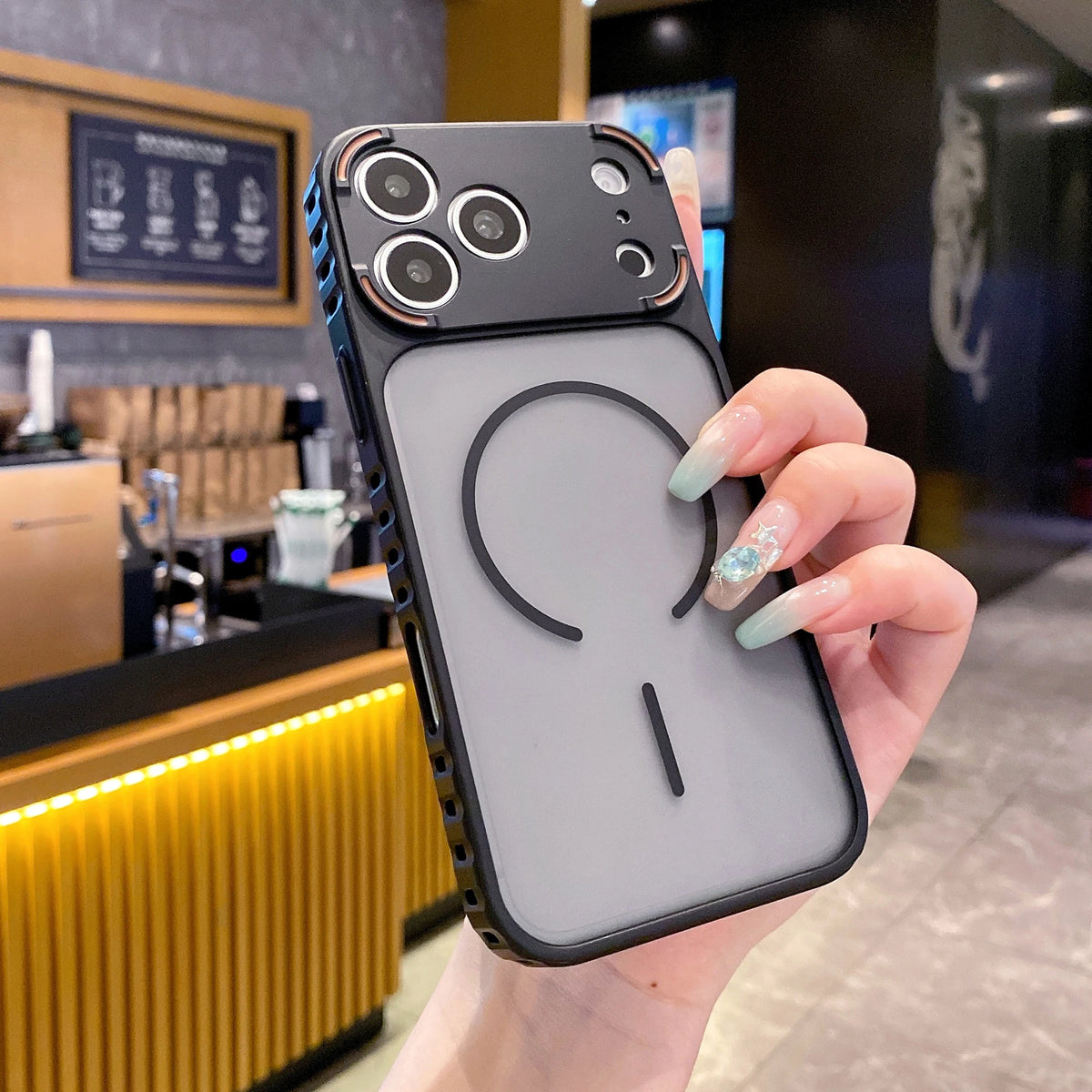 Frosted Clear Magnetic Case for iPhone with Non-Slip Bumper