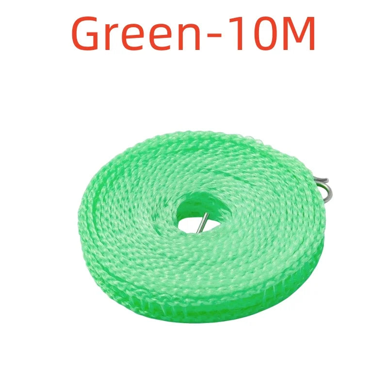 A spool of Green-10M heavy-duty nylon outdoor clothesline rope.