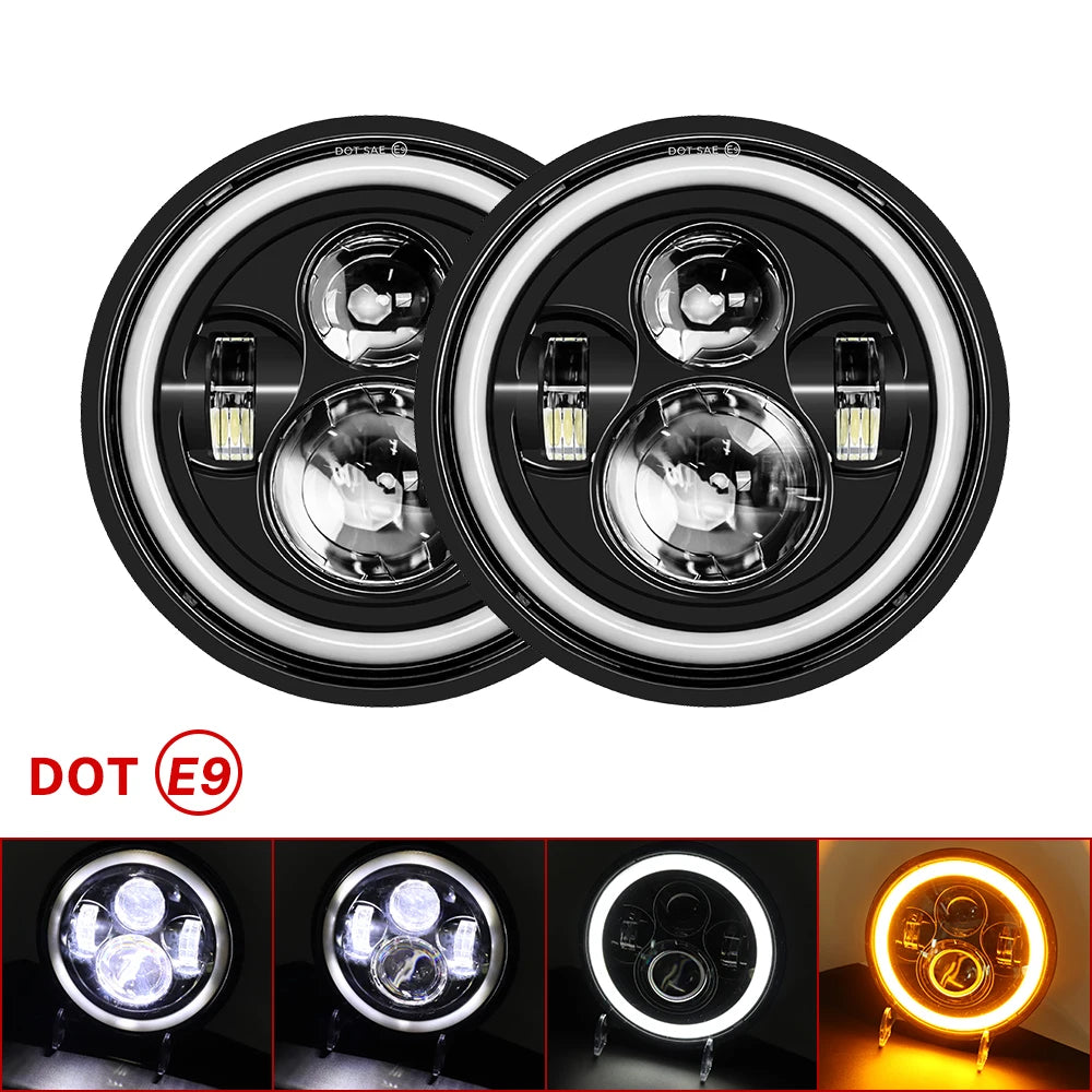 Classic 7 Inch Round LED Motorcycle Headlight