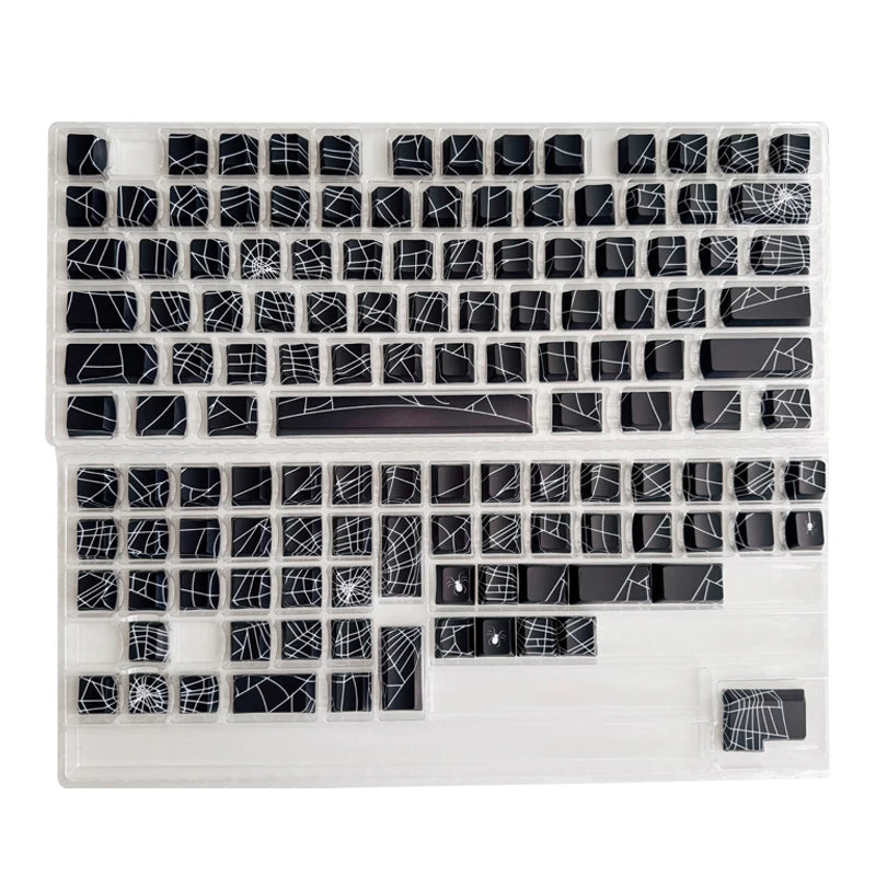Black Spider Side-Printed Translucent Keycaps for Mechanical Keyboards