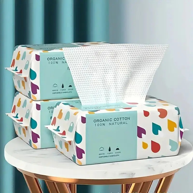 100% Cotton Disposable Face Towels – Soft & Thick Cleansing Wipes for Skincare