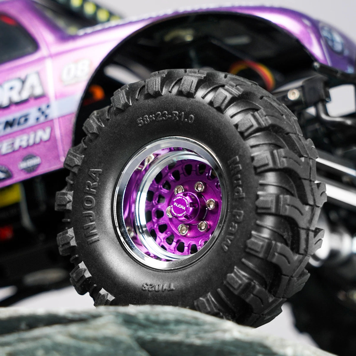 INJORA 1.0" Modular Beadlock Wheels for 1/18 1/24 RC Crawlers - Brass & Aluminum