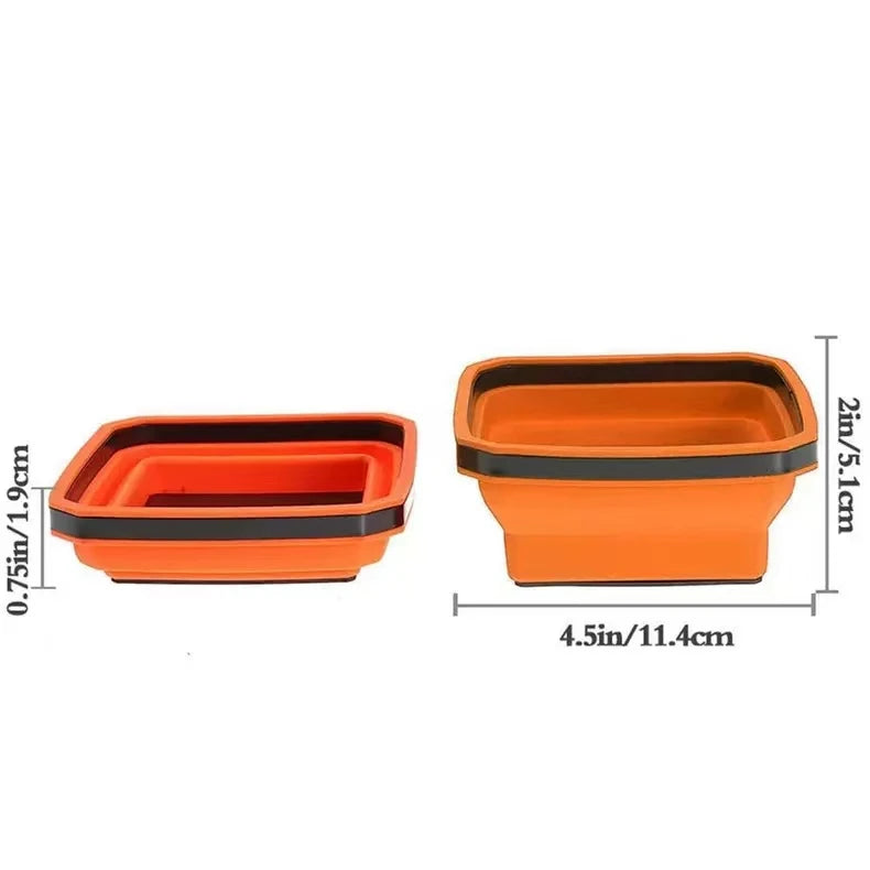 Collapsible Magnetic Parts Tray with Silicone Insert