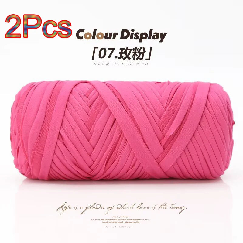 Elastic T-Shirt Yarn for Crochet and Knitting (2-Pack, 50m Each)