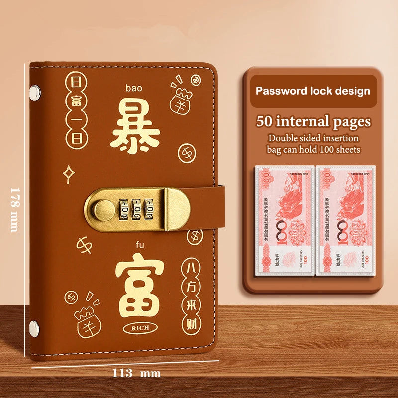 PU Leather Cash Envelope Budget Binder