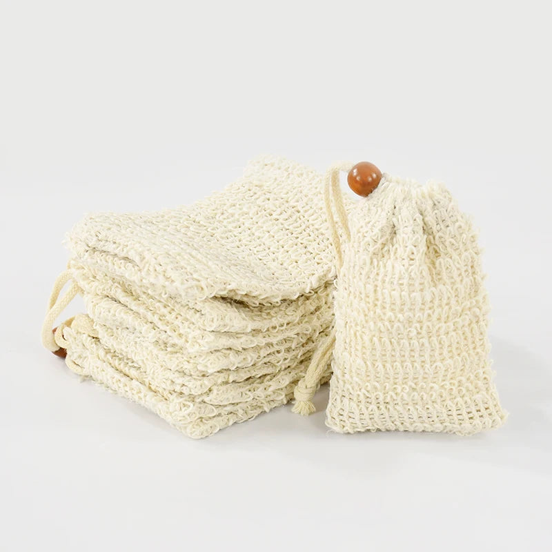 Natural Sisal Soap Saver Bag with Exfoliating Mesh