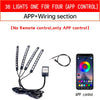 A set of 36 lights for four devices with an app control system and wiring section shown alongside a smartphone.