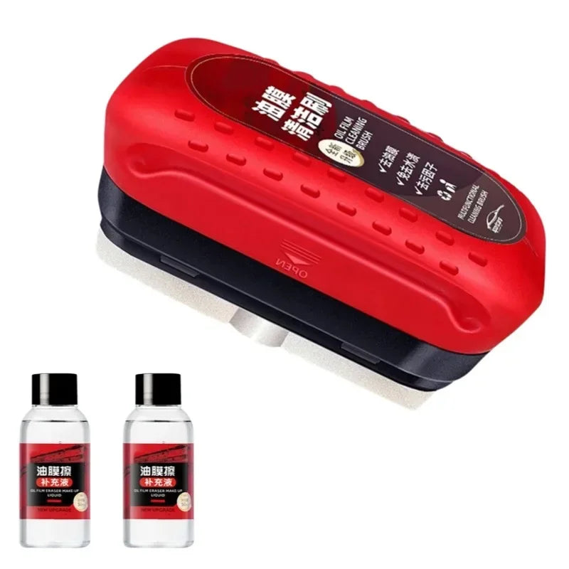 Car Windshield Oil Film Cleaning Brush with Sponge Applicator
