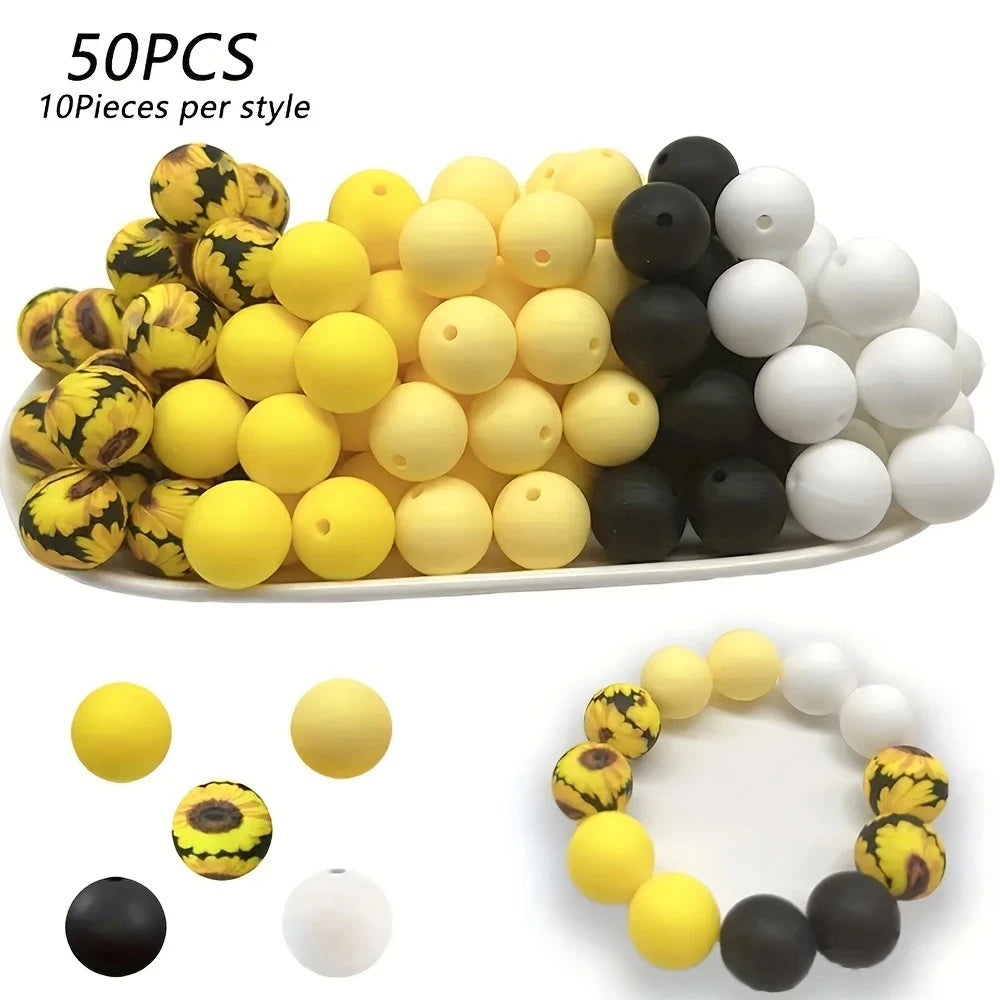 Soft Silicone Floral Beads for Jewelry Making