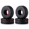 Black mud terrain wheel and tire set with a mounted motor and rubber tire