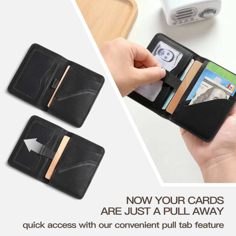 Slim RFID-Blocking Leather Front Pocket Wallet