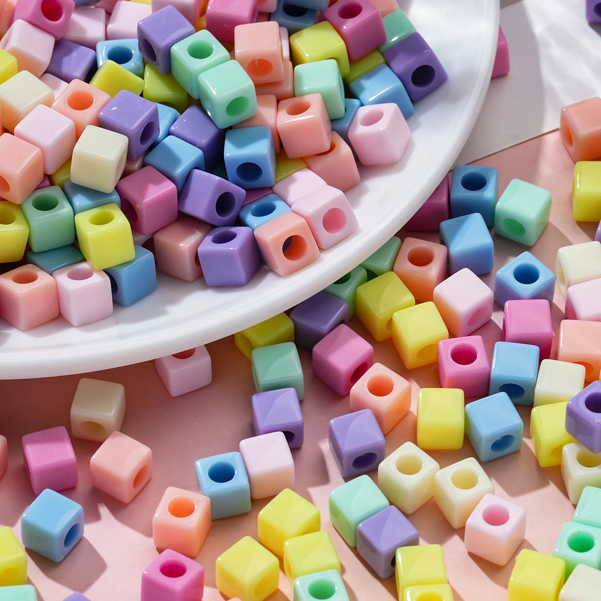 Acrylic Square Spacer Beads for Jewelry Making